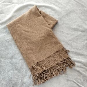 A Soft Idea 100% Baby Alpaca Throw Blanket Monogram " N " Brown 53" X 71"
